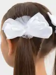 Школьный бант на резинке, белый цвет, 2 шт