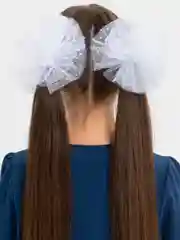 Молочный школьный бант для волос, белый, 2 штуки