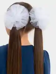 Молочный школьный бант для волос, белый, 2 штуки