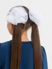 Белый школьный бант для волос, белый, 2 штуки