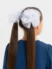 Белый школьный бант для волос, белый, 2 штуки