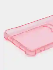 Розовый чехол для Samsung Galaxy M14 5G (Самсунг Галакси М14 5Г) прозрачный, с отсеком для карт