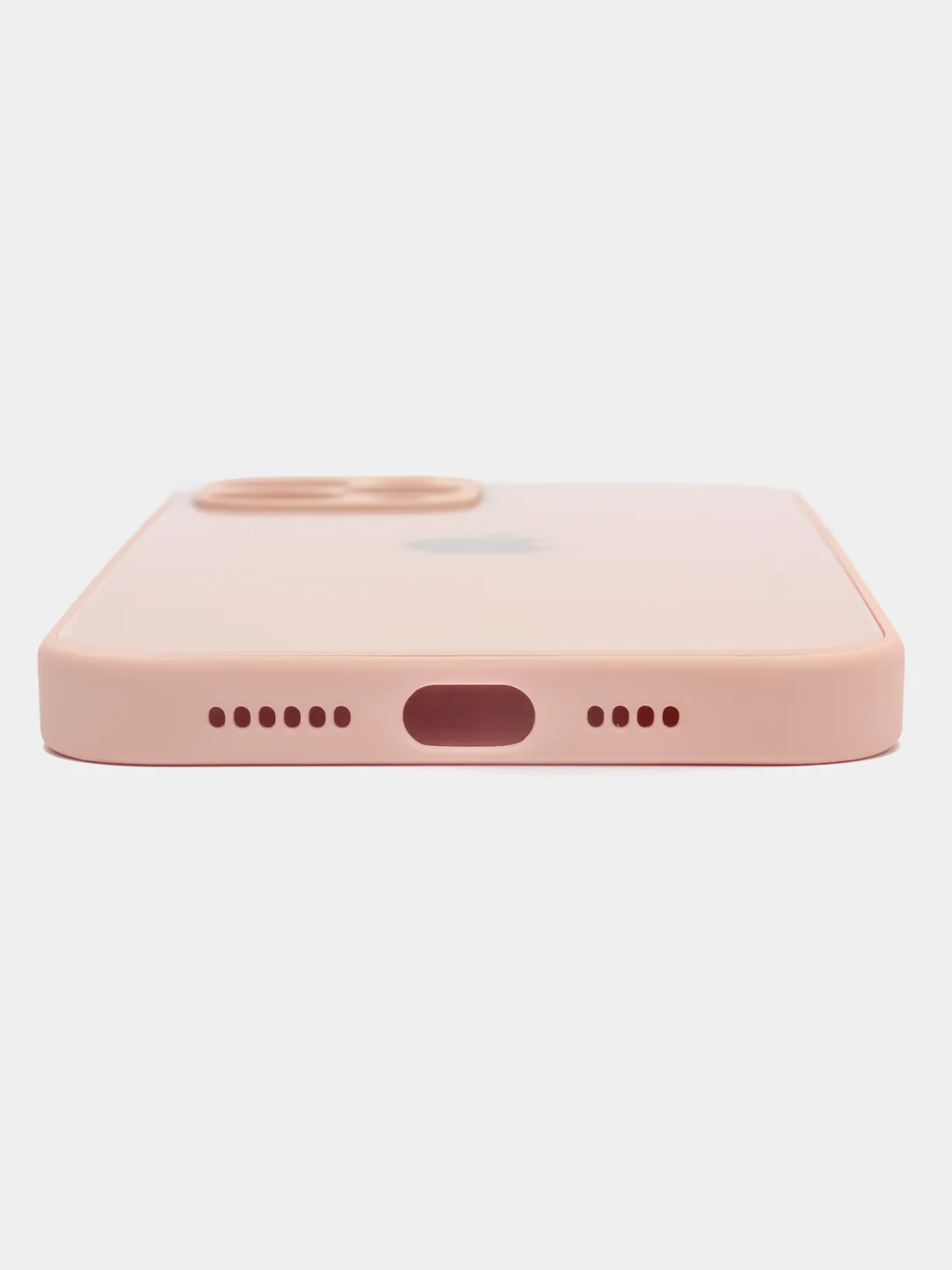 Бежевый чехол для iPhone Xr/ 11/ 12/ mini/ Pro/ ProMax, силиконовый со стеклянной панелью