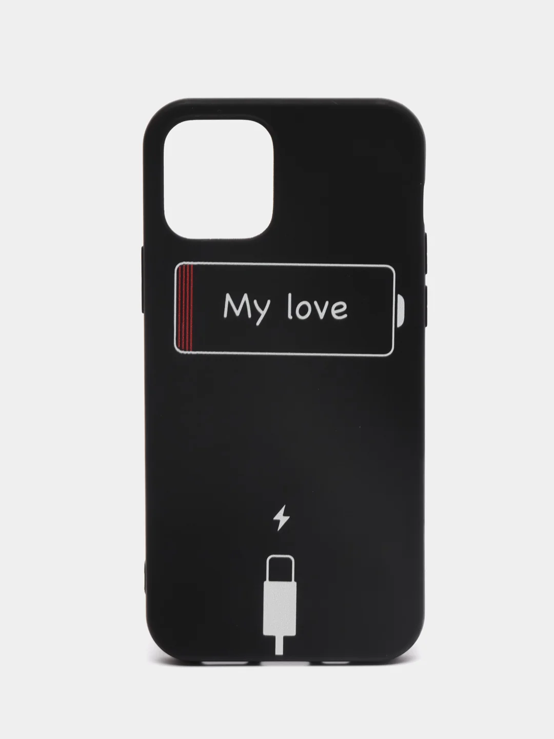 Угольный чехол для iPhone "Black Love PKt" 5/5s/se, 7/8, XR, X/XS Max, 11, 12 Pro, pkt