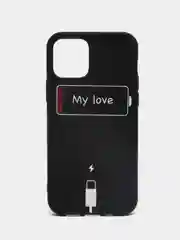 Угольный чехол для iPhone "Black Love PKt" 5/5s/se, 7/8, XR, X/XS Max, 11, 12 Pro, pkt
