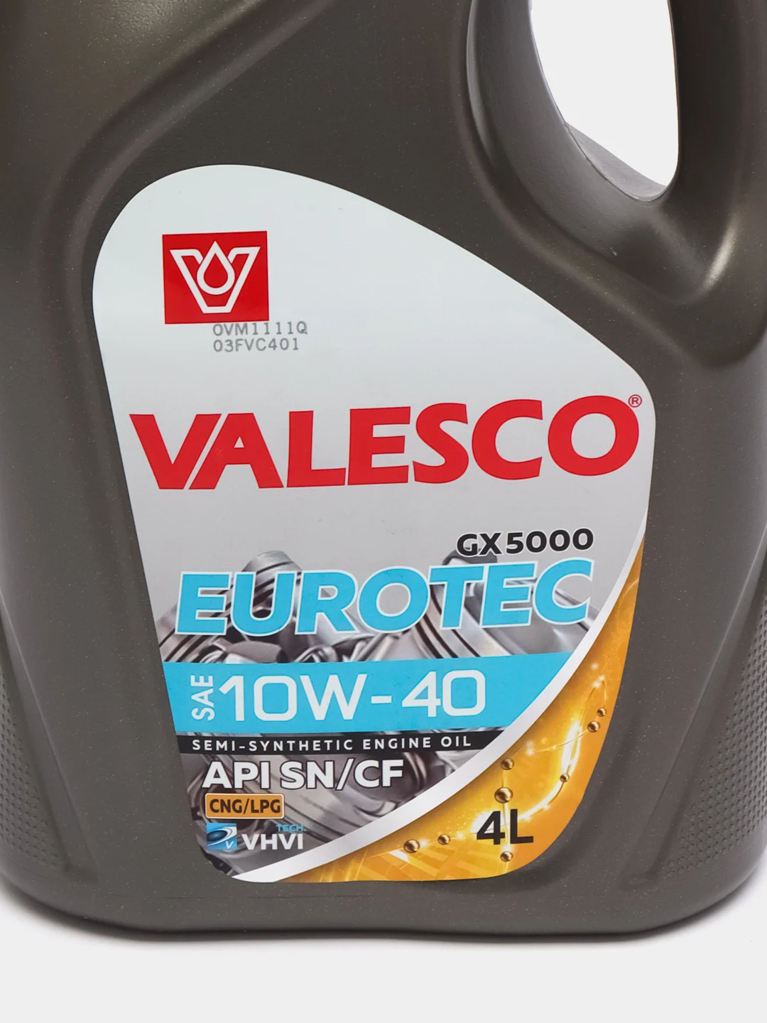 Масло VALESCO EUROTEC GX 5000 10/40 API SN/CF п/синтетическое, 4 л, ПЭ