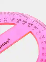 Транспортир 10 см, 360, цвет розовый
