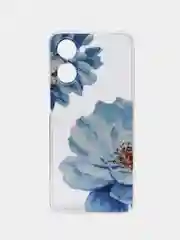 Лазурный силиконовый чехол на Realme 10 4G / Реалми 10 4G прозрачный, с рисунком, защита камеры