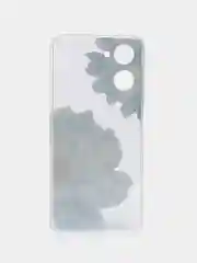 Лазурный силиконовый чехол на Realme 10 4G / Реалми 10 4G прозрачный, с рисунком, защита камеры