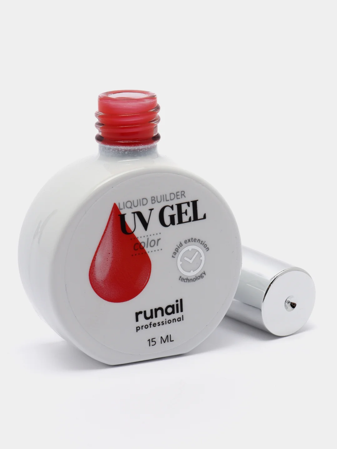 Красный уф гель для наращивания/Цветной жидкий уф гель/Гель лак Runail Professional, 15 мл