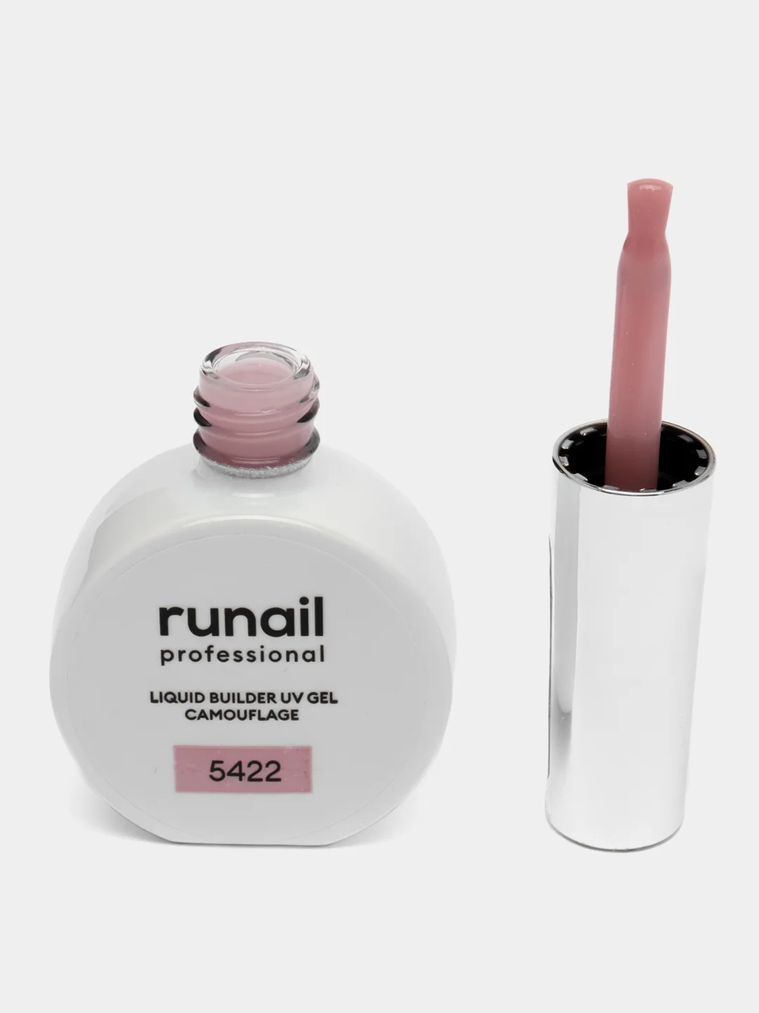 Розовый уф гель для наращивания/Цветной жидкий уф гель/Гель лак Runail Professional, 15 мл