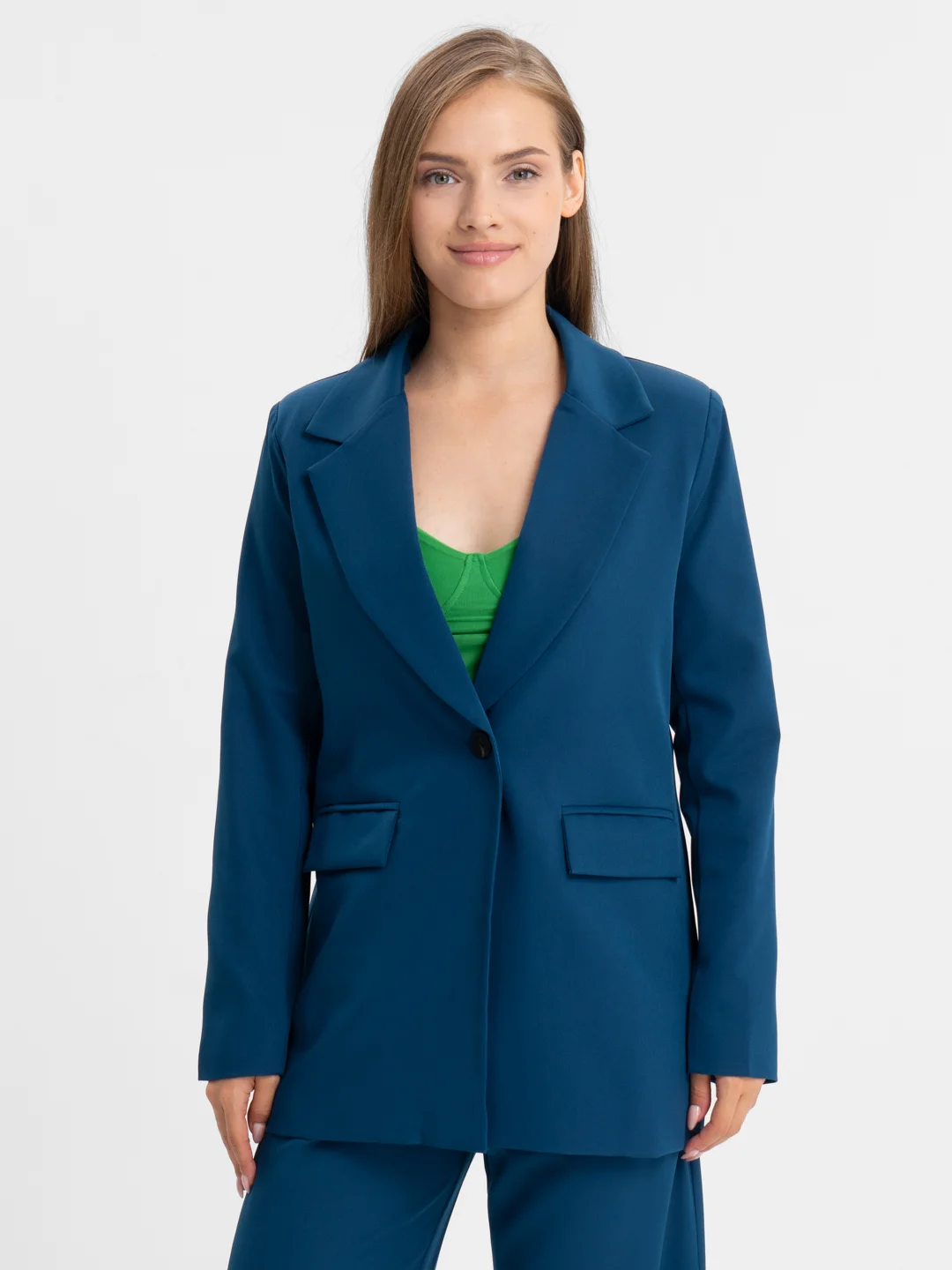 Морской костюм BLAZER классический, с прямыми брюками, женский
