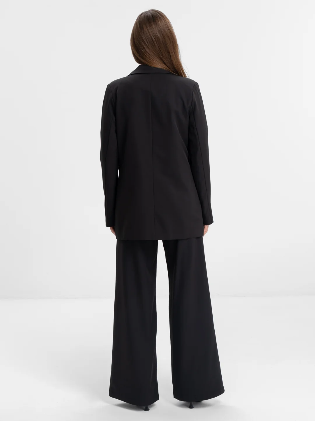 Черный костюм BLAZER классический, с прямыми брюками, женский