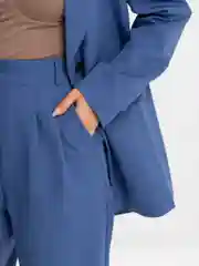 Синий костюм BLAZER классический, с прямыми брюками, женский