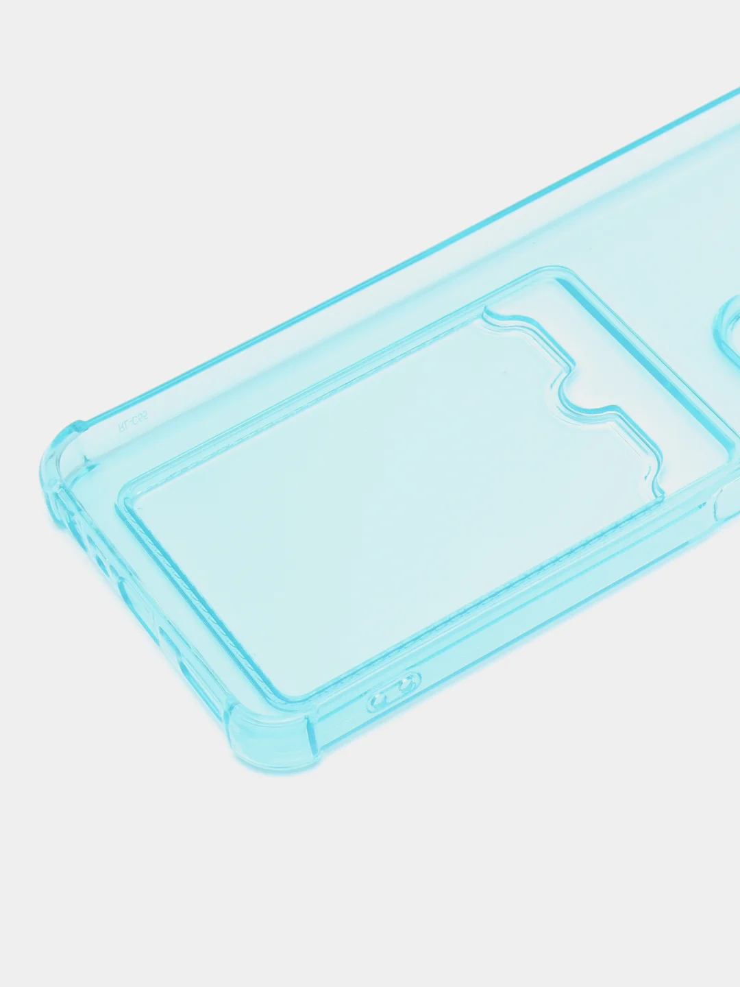 Голубой силиконовый чехол для Realme C55, Реалми С55, с карманом для карт, прозрачный