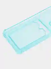 Голубой силиконовый чехол для Realme C55, Реалми С55, с карманом для карт, прозрачный