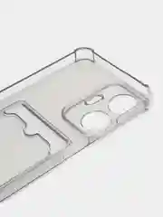 Серый силиконовый чехол для Realme C55, Реалми С55, с карманом для карт, прозрачный