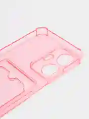 Розовый силиконовый чехол для Realme C55, Реалми С55, с карманом для карт, прозрачный