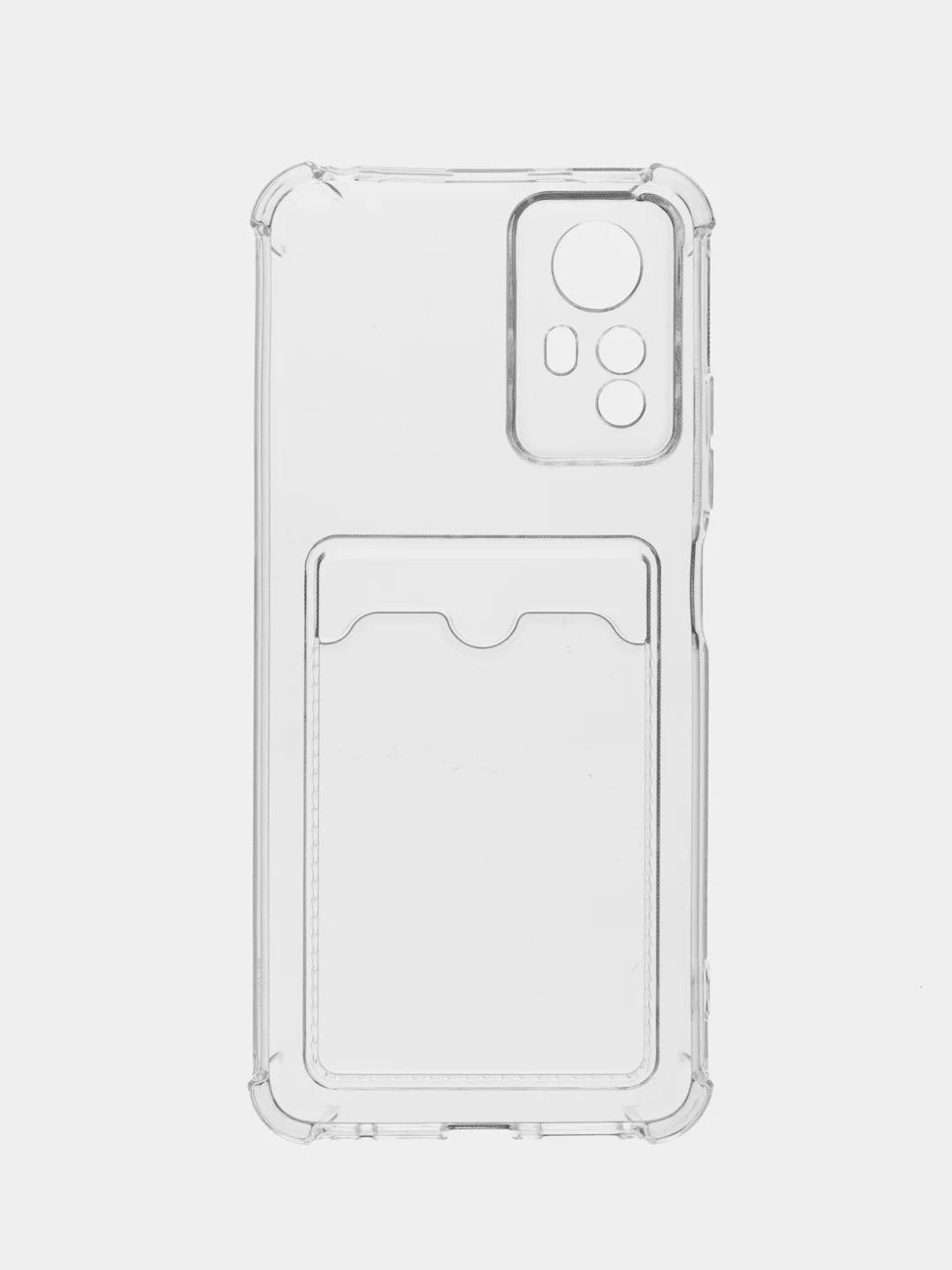 Прозрачный силиконовый чехол Xiaomi Redmi Note 12S (Сяоми Редми Нот 12С) с карманом, прозрачный