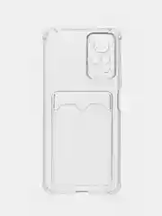 Прозрачный силиконовый чехол Xiaomi Redmi Note 12S (Сяоми Редми Нот 12С) с карманом, прозрачный