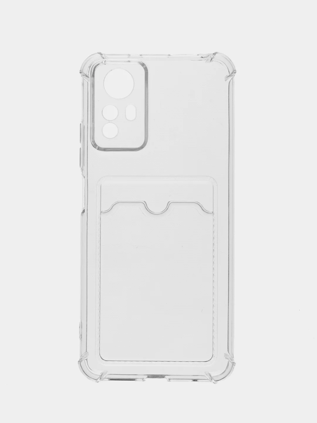Прозрачный силиконовый чехол Xiaomi Redmi Note 12S (Сяоми Редми Нот 12С) с карманом, прозрачный
