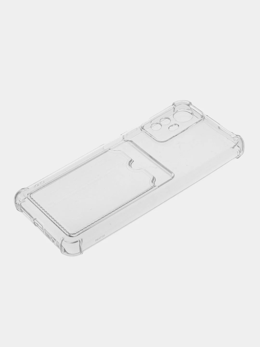 Прозрачный силиконовый чехол Xiaomi Redmi Note 12S (Сяоми Редми Нот 12С) с карманом, прозрачный