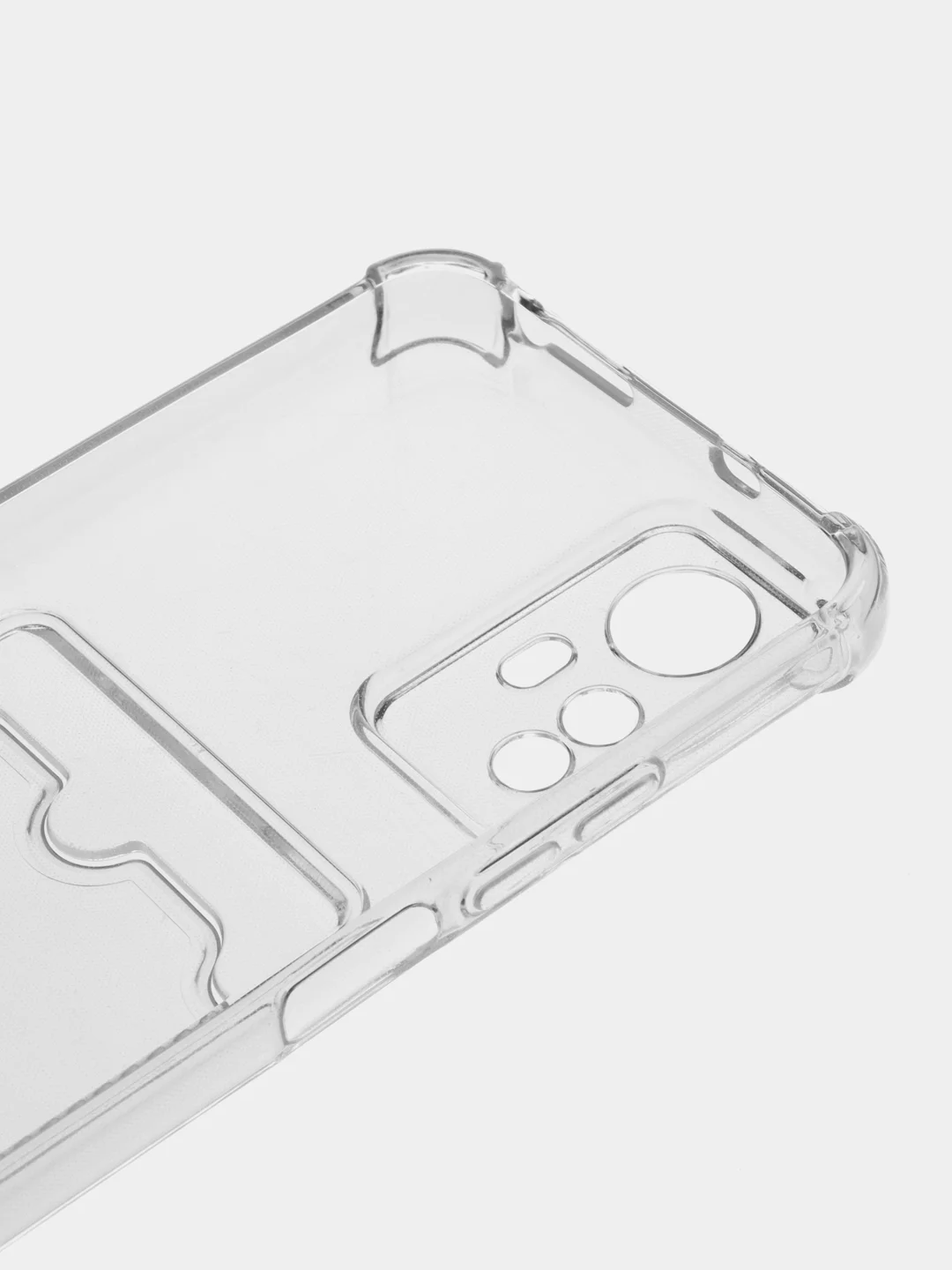 Прозрачный силиконовый чехол Xiaomi Redmi Note 12S (Сяоми Редми Нот 12С) с карманом, прозрачный