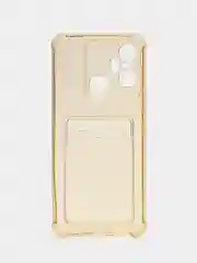 Бежевый чехол для Infinix Smart 6 Plus (Инфиникс Смарт 6 Плюс) прозрачный, с карманом для карты