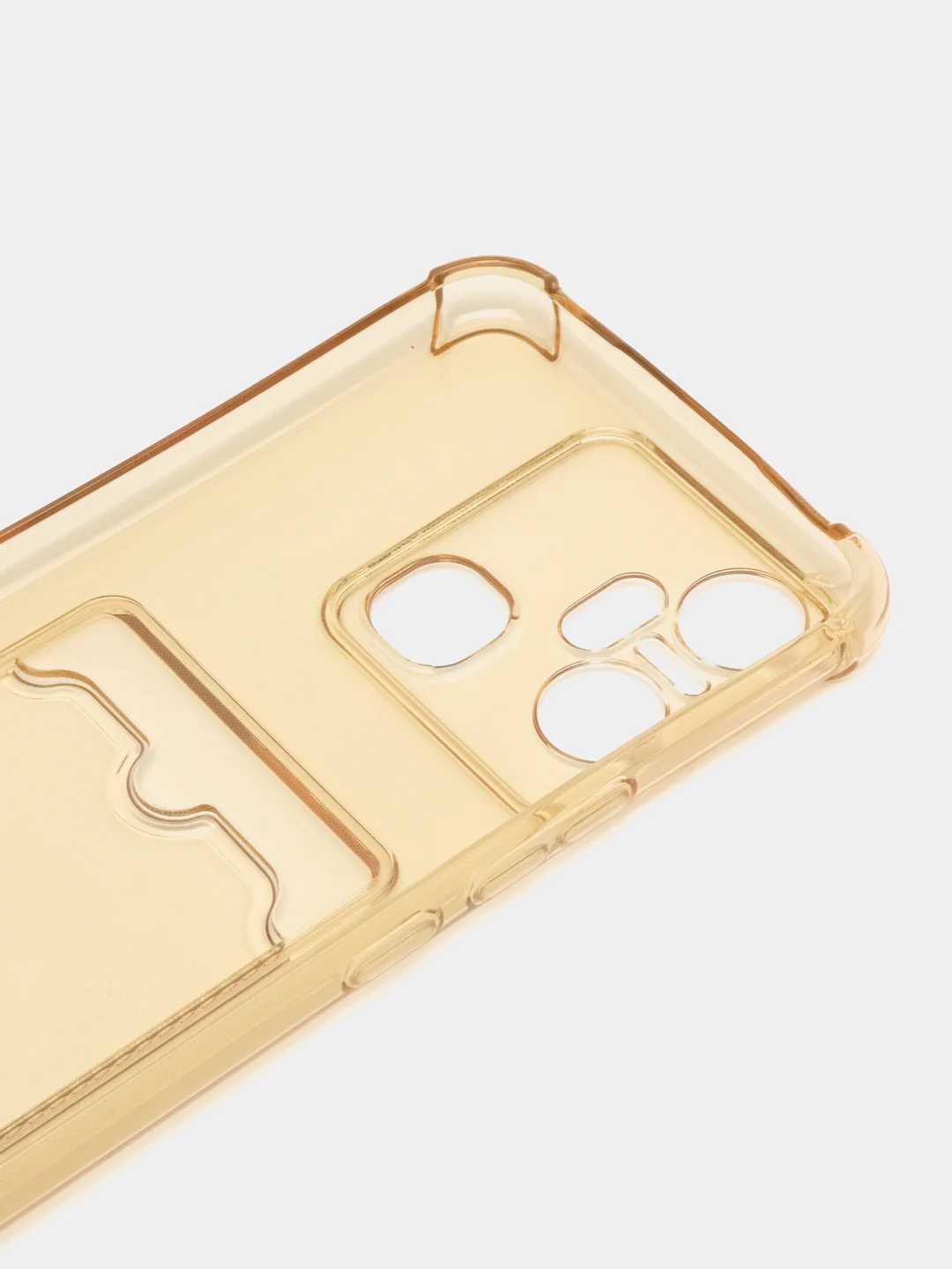 Бежевый чехол для Infinix Smart 6 Plus (Инфиникс Смарт 6 Плюс) прозрачный, с карманом для карты