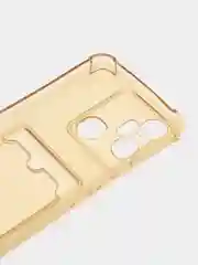 Бежевый чехол для Infinix Smart 6 Plus (Инфиникс Смарт 6 Плюс) прозрачный, с карманом для карты
