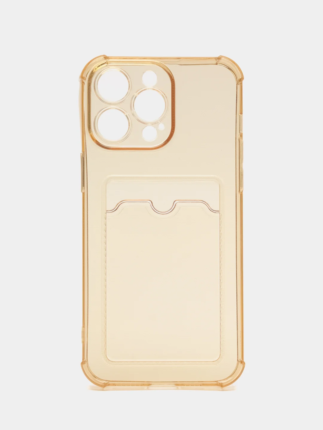 Бежевый противоударный чехол прозрачный для Apple iPhone 15 Pro Max, айфон 15 про макс силиконовый