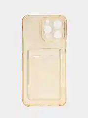 Бежевый противоударный чехол прозрачный для Apple iPhone 15 Pro Max, айфон 15 про макс силиконовый