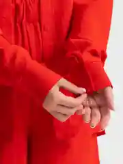 Красный костюм женский тройка из льна