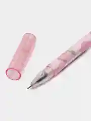 Розовый ручка розовая "Заяц"  , "Конфетка" гелевая  с блестками