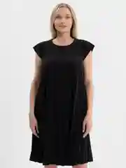 Черный платье женское, вечернее, повседневное, с плиссировкой