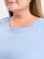 Голубой женская футболка, большие размеры