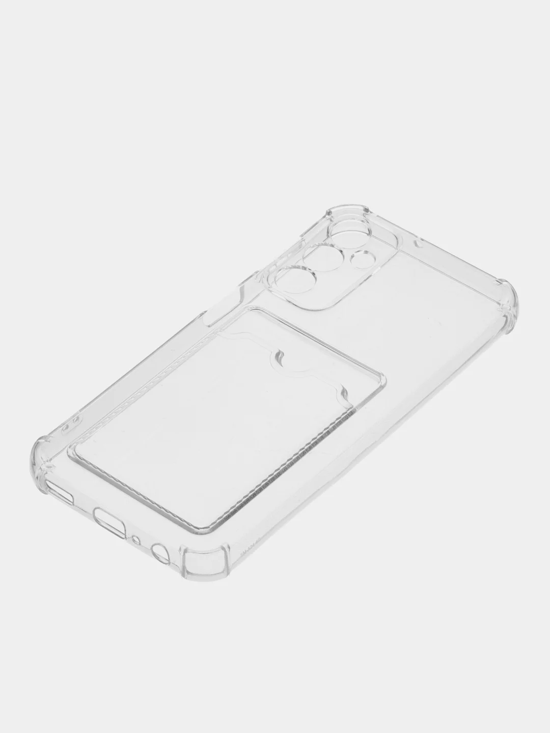 Прозрачный силиконовый чехол для Samsung Galaxy A24 (Самсунг Галакси А24), прозрачный, с карманом