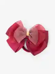 Багровый бант для волос на резинке