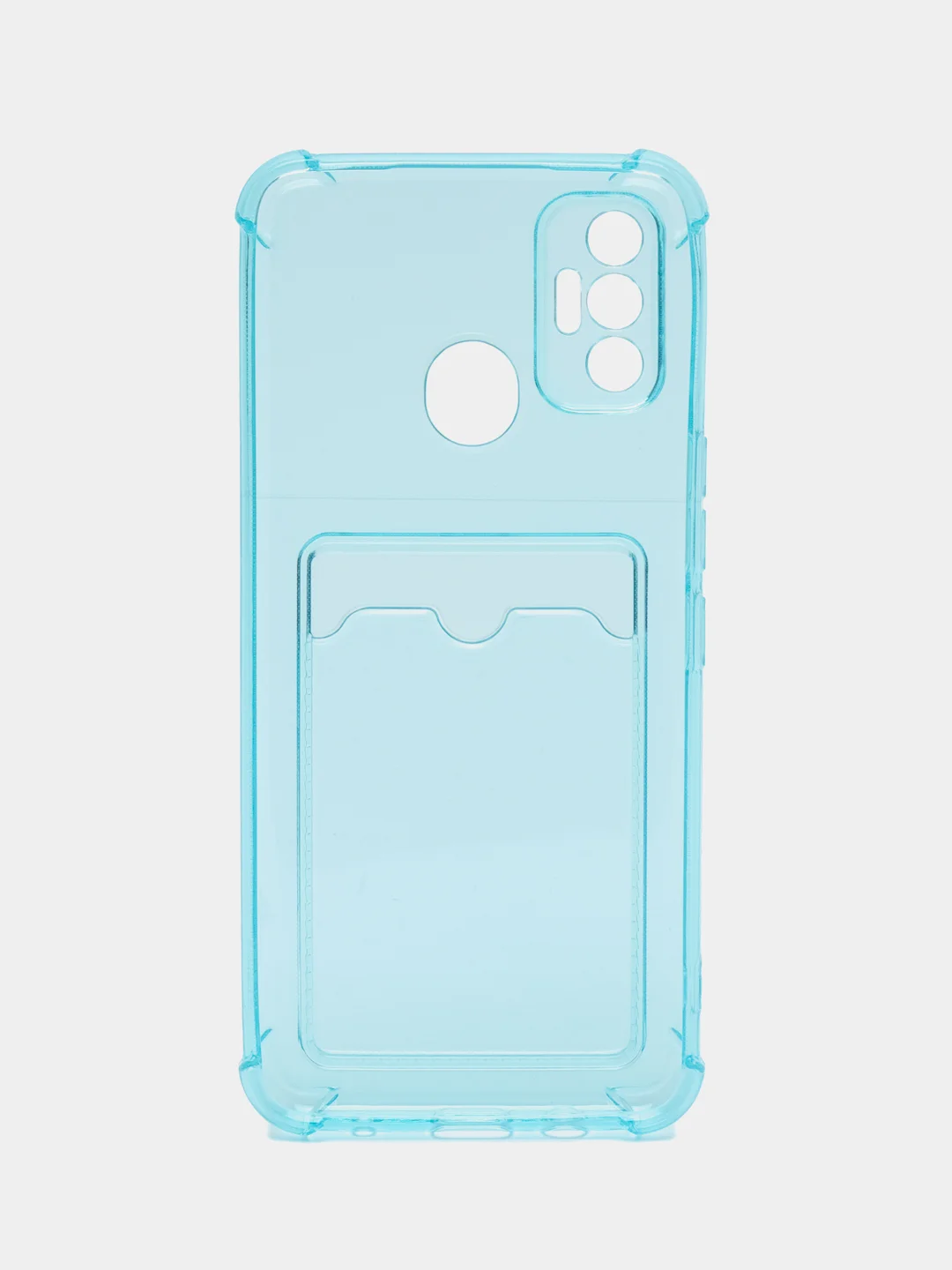 Голубой чехол для Tecno Spark 7 (Техно Спарк 7), прозрачный, силиконовый