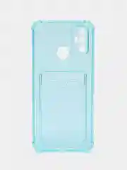 Голубой чехол для Tecno Spark 7 (Техно Спарк 7), прозрачный, силиконовый