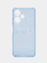 Синий меланж силиконовый чехол для Infinix HOT 30i  ( Инфиникс Хот 30 ай ) , прозрачный