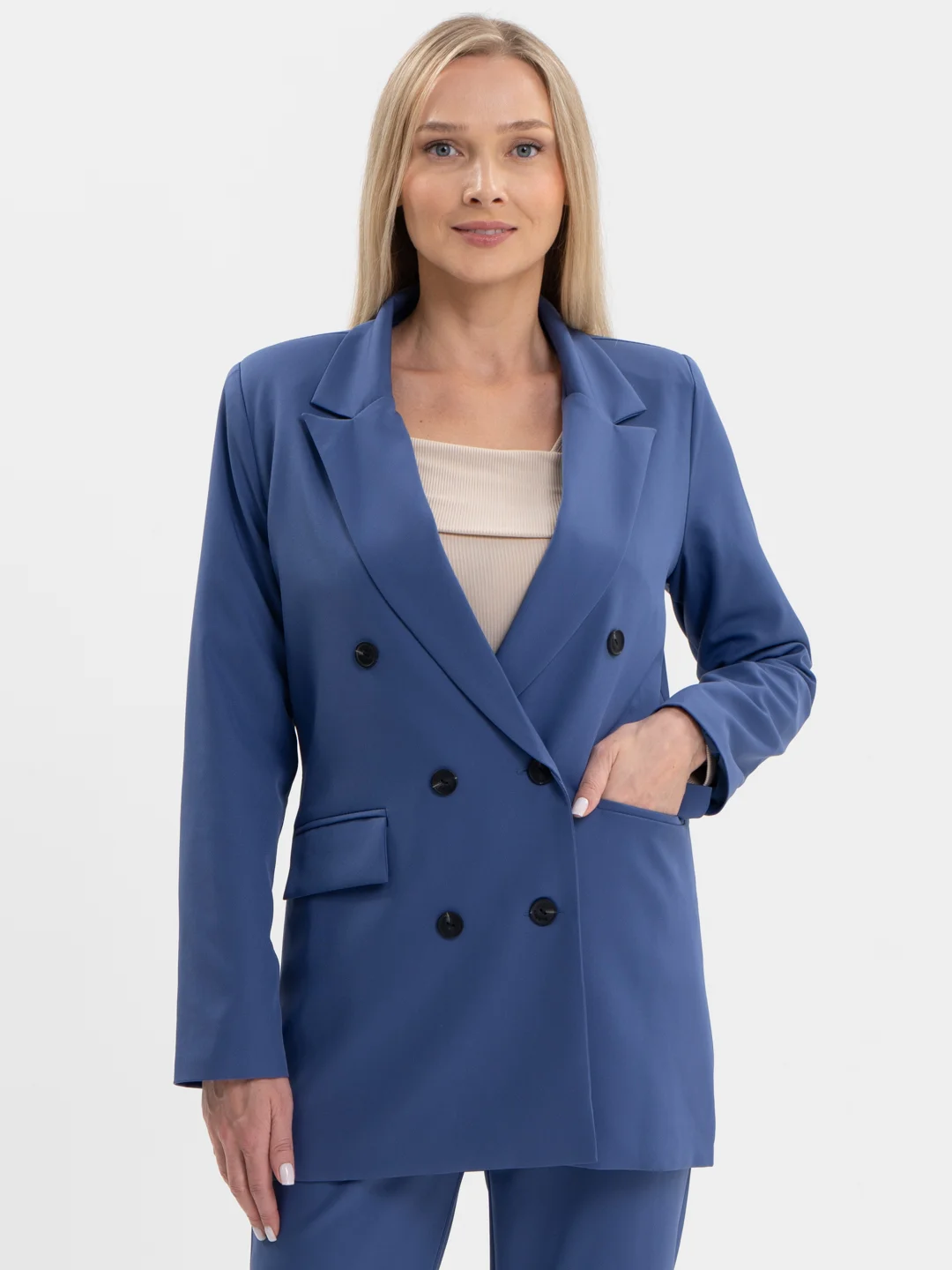 Синий костюм классический деловой женский Blazer