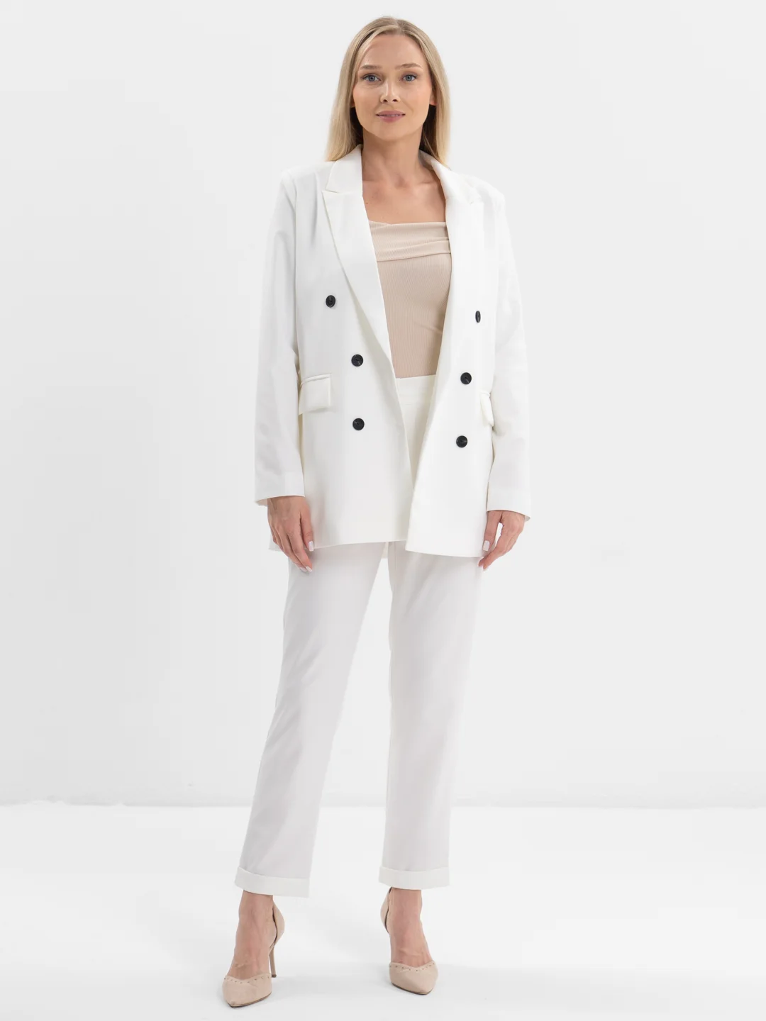 Белый костюм классический деловой женский Blazer