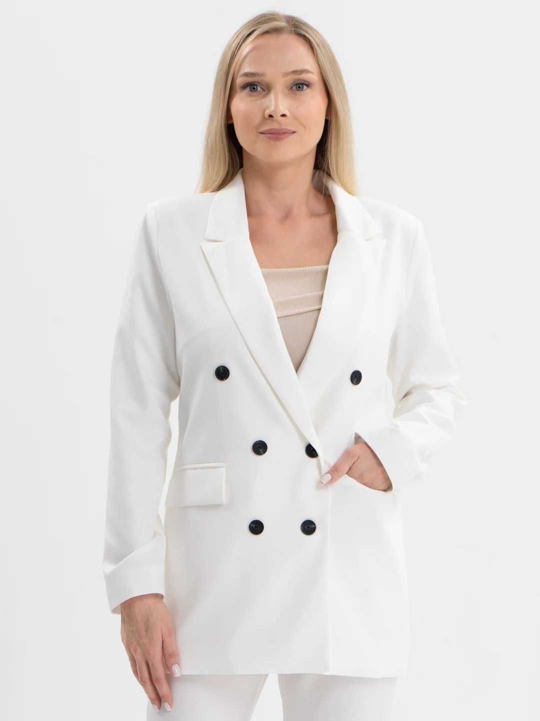 Белый костюм классический деловой женский Blazer