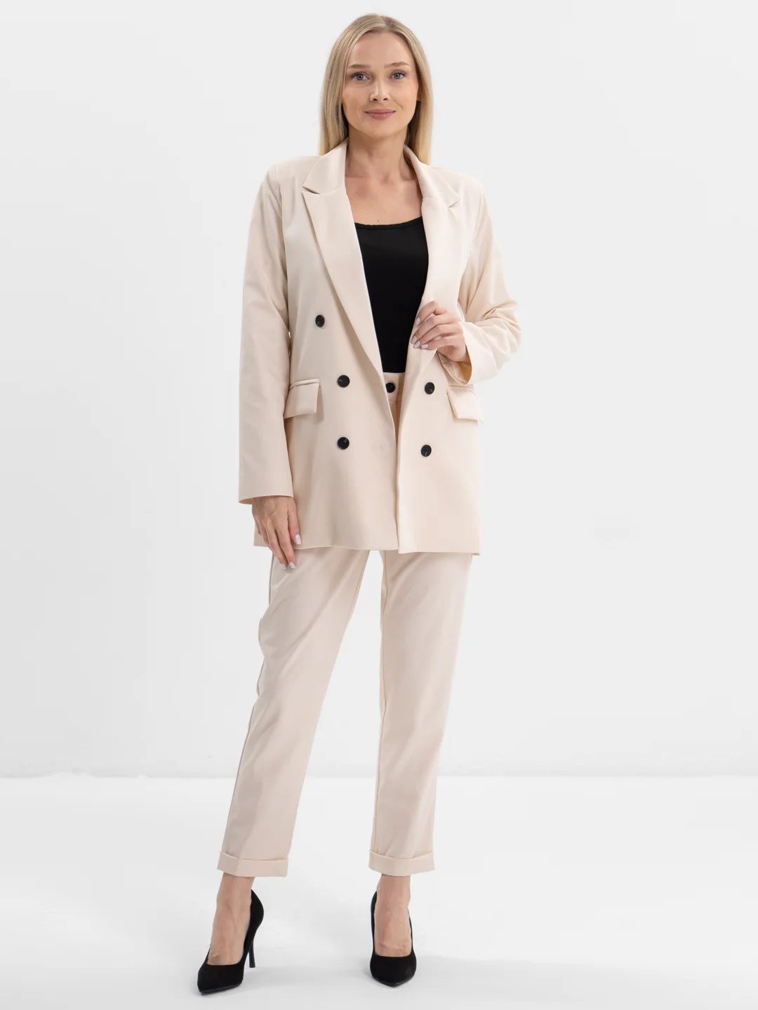 Молочный костюм классический деловой женский Blazer