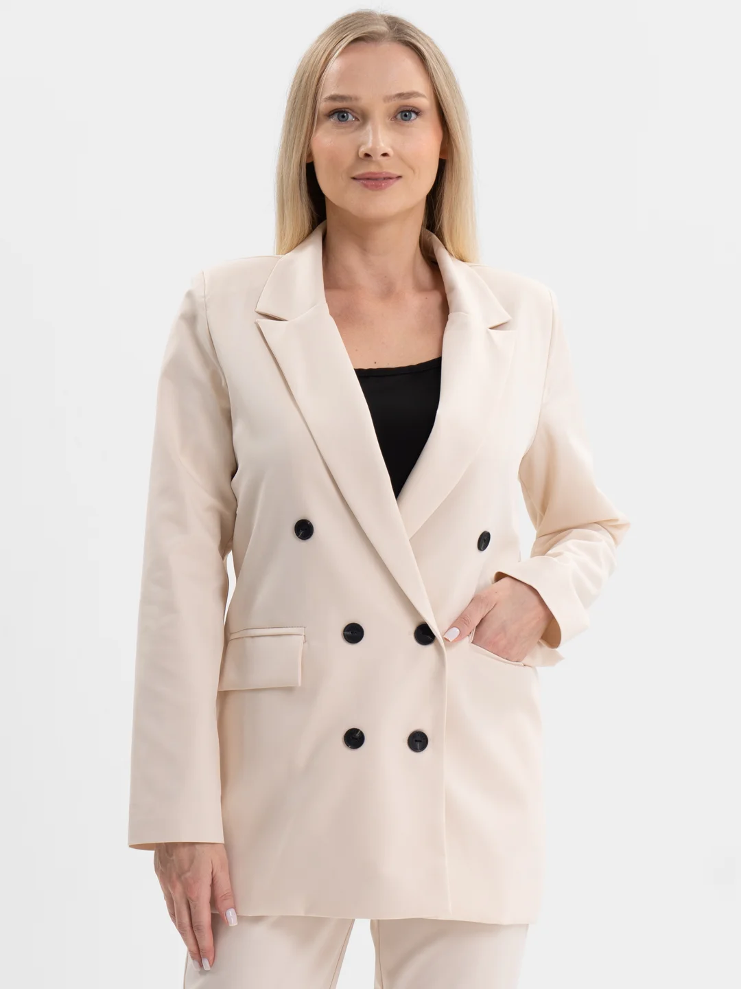Молочный костюм классический деловой женский Blazer