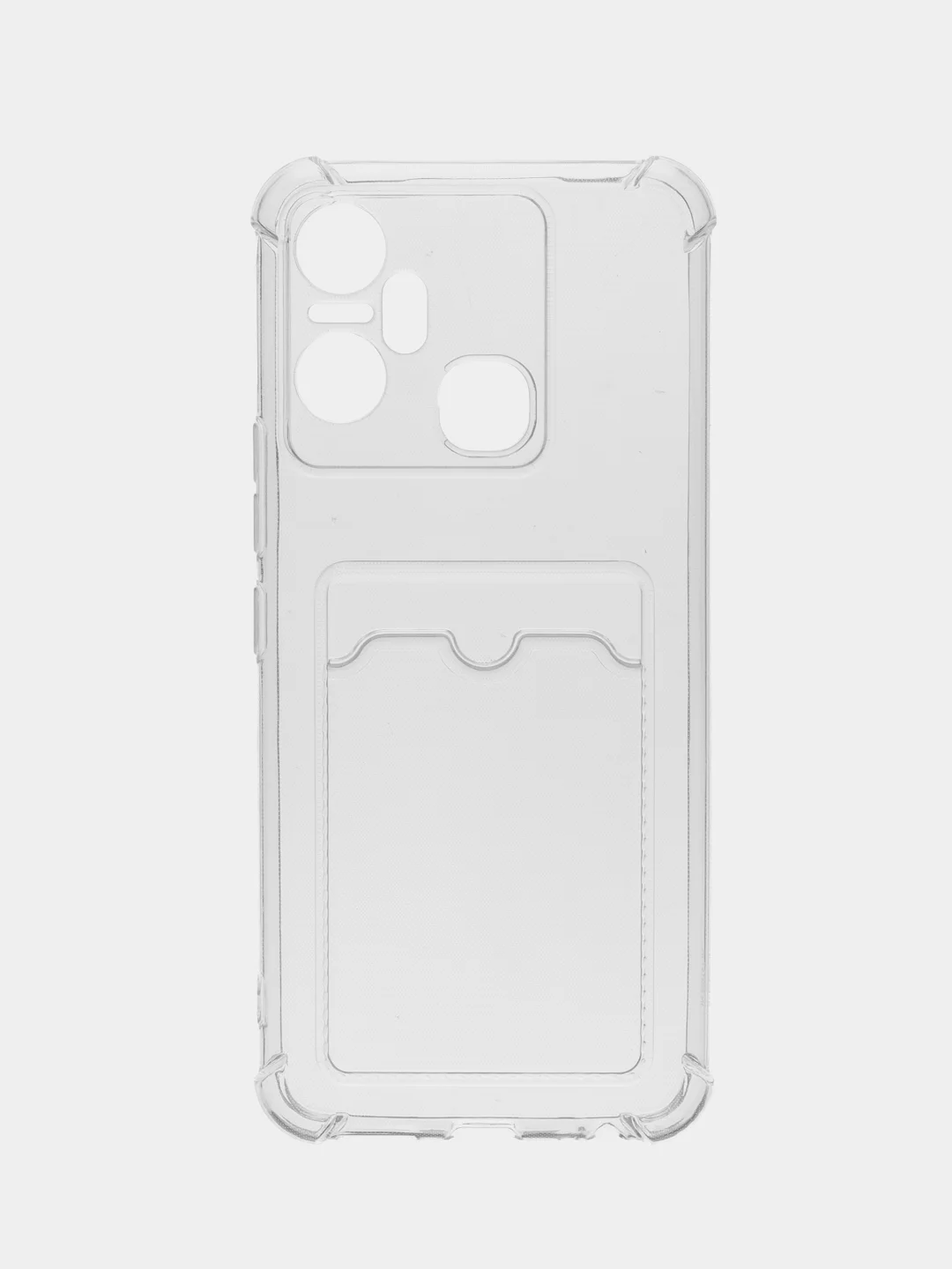 Прозрачный чехол для Infinix Smart 6 Plus (Инфиникс Смарт 6 Плюс) прозрачный, с карманом для карты