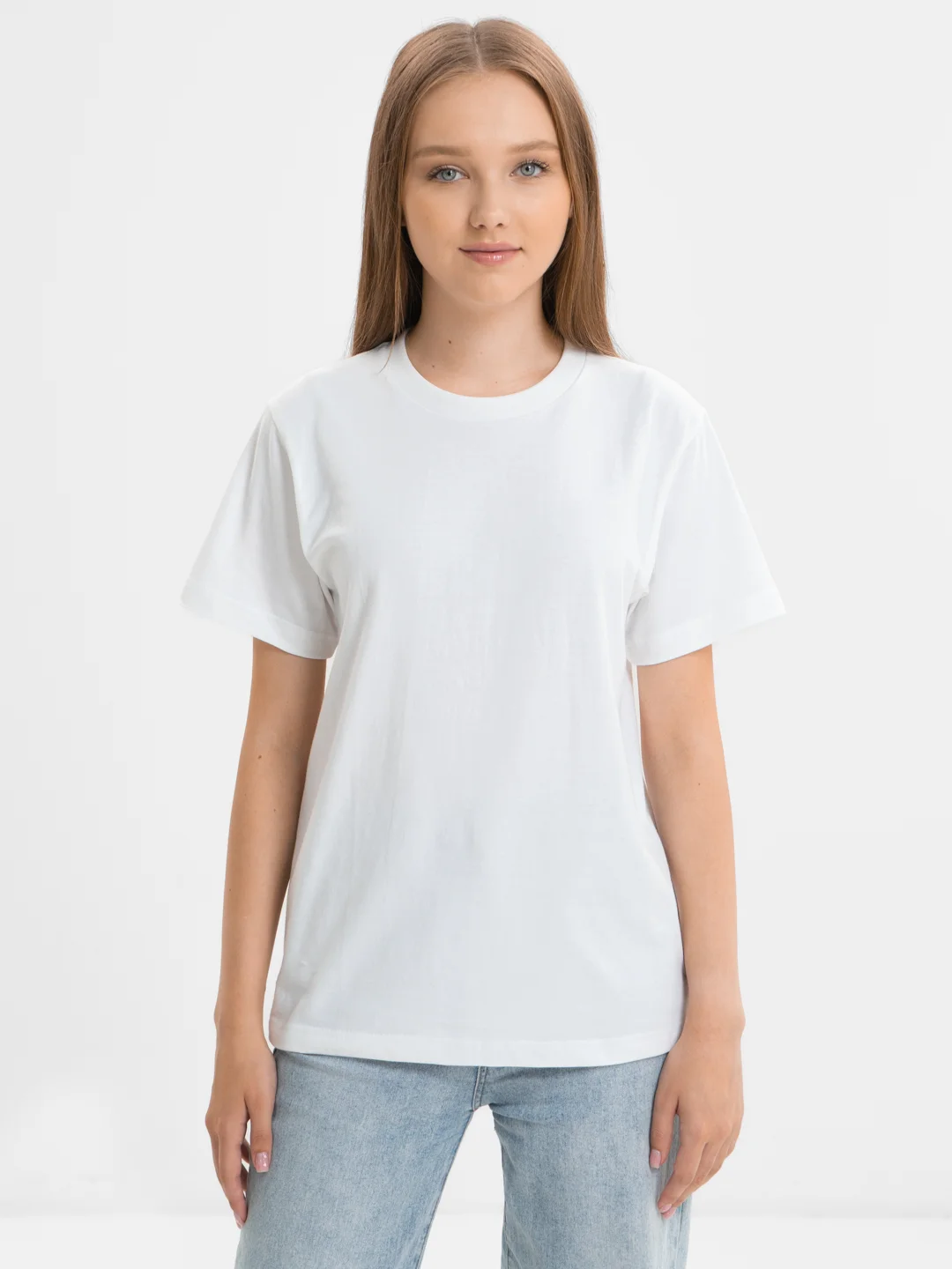 Белый футболка женская, мужская базовая, больших размеров, oversize, хлопковая