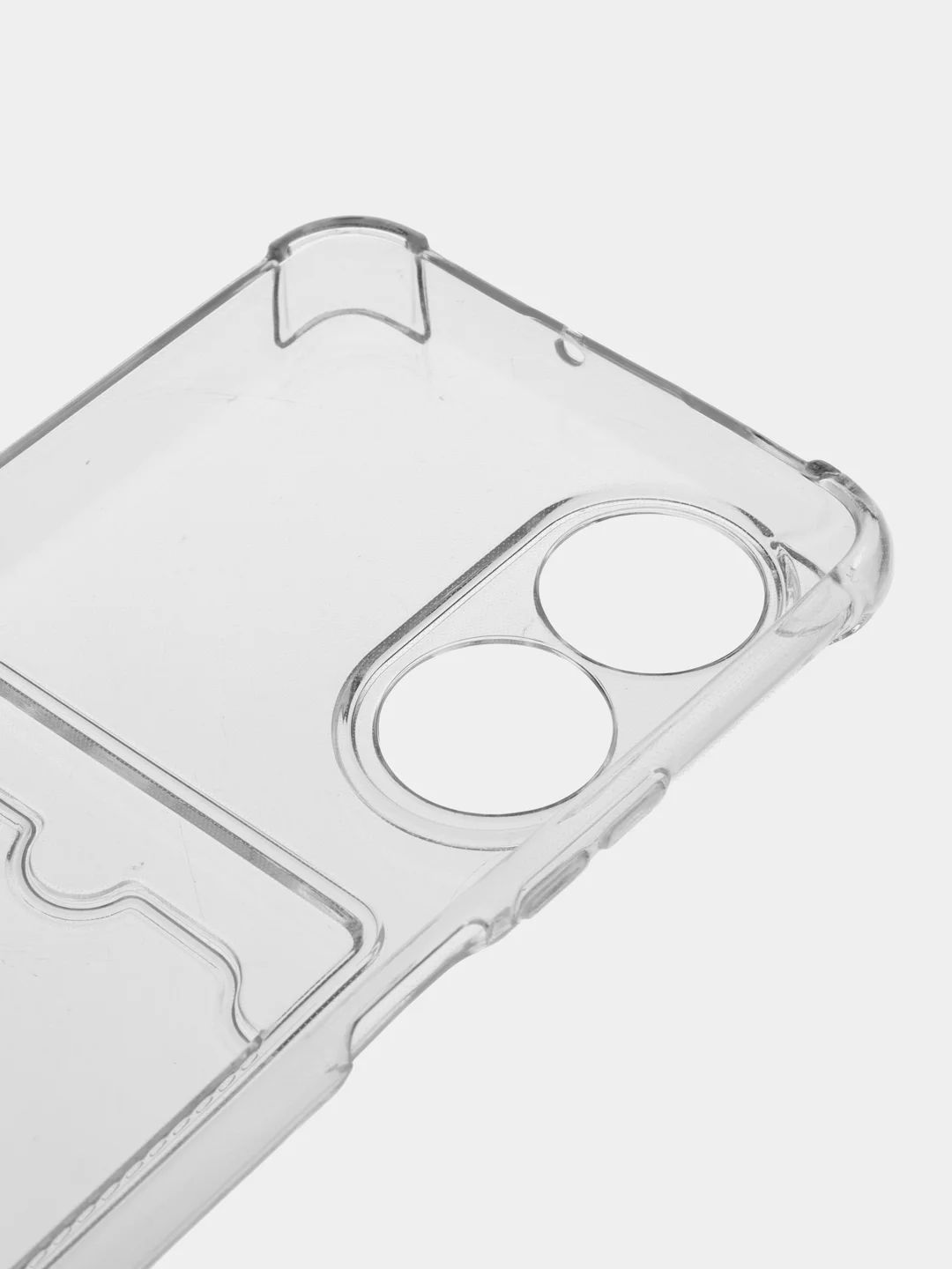 Прозрачный силиконовый чехол для Honor X7 (Хонор Х7), с карманом для карт, прозрачный