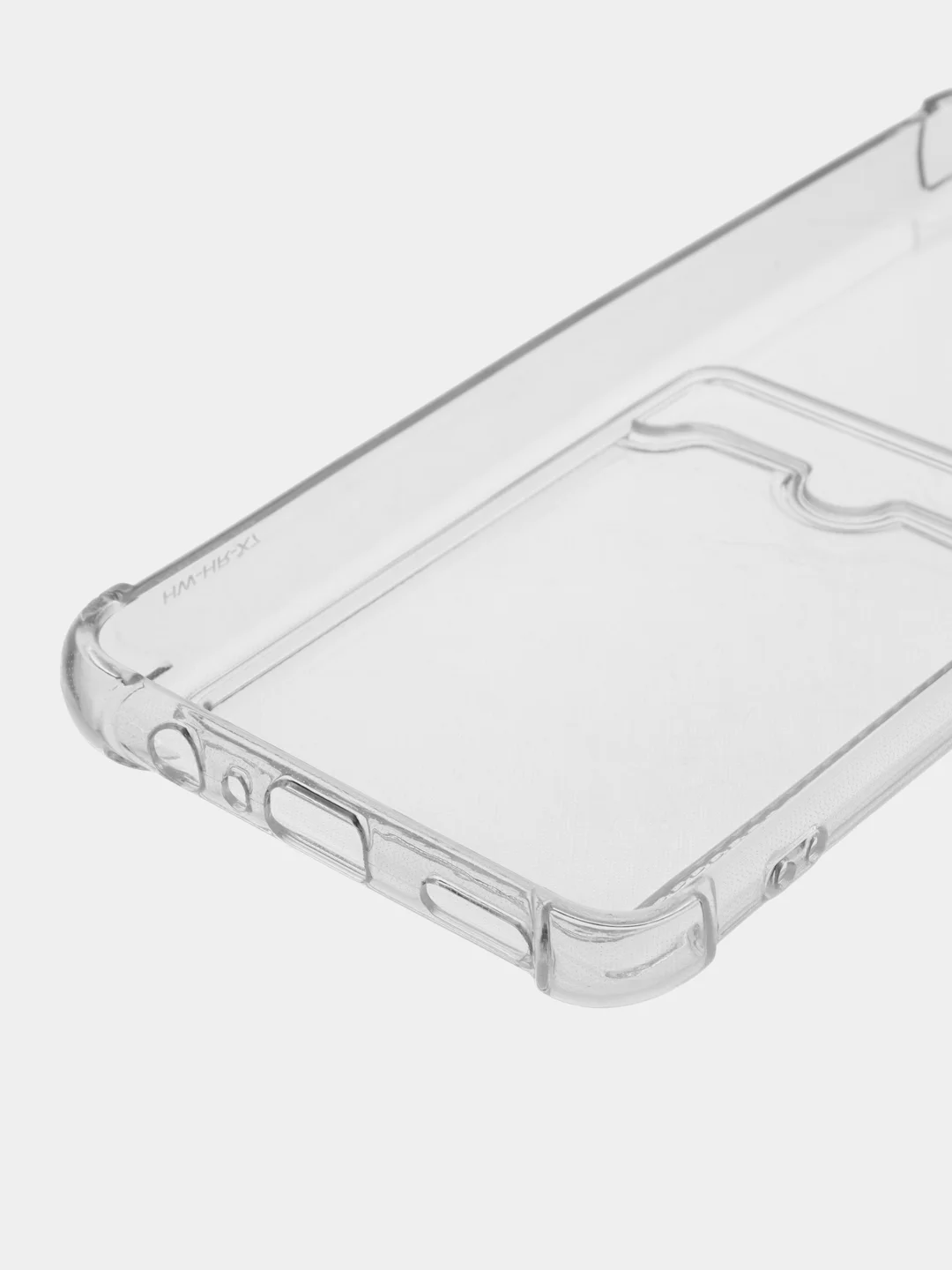 Прозрачный силиконовый чехол для Honor X7 (Хонор Х7), с карманом для карт, прозрачный